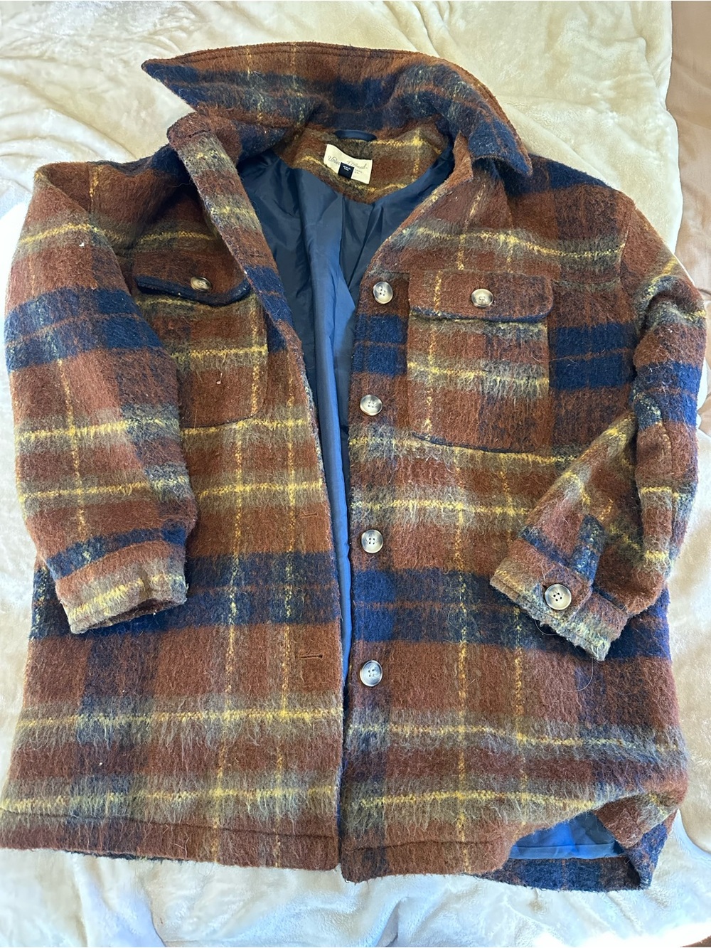 Universal Thread Winter Wool Plaid Coat